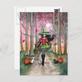 La carte postale des chats Halloween (Devant / Derrière)