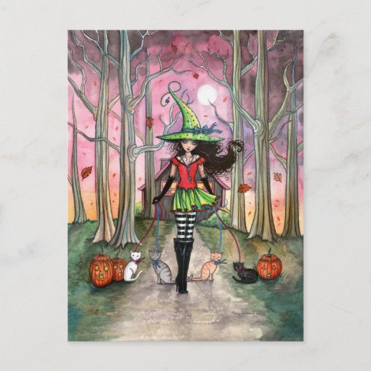 La carte postale des chats Halloween (Devant)