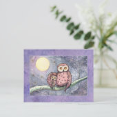 La carte postale des hiboux et de la lune (Debout devant)