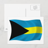 La carte postale du drapeau des Bahamas (Devant / Derrière)