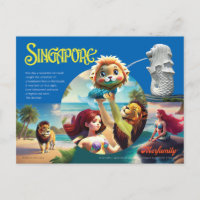 La carte postale du Merlion de Singapour