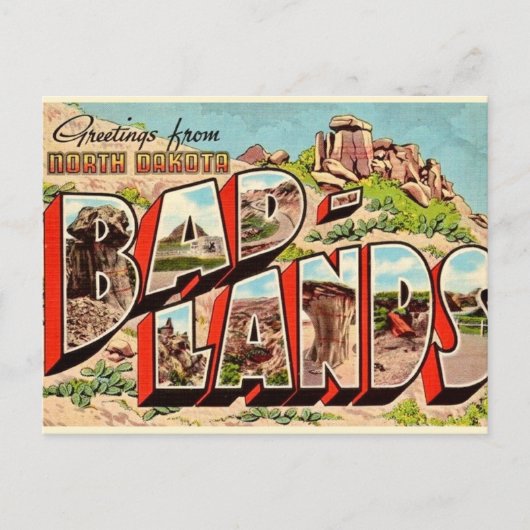 La carte postale du Parc national des Badlands (Devant)
