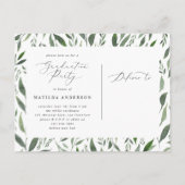 La carte postale géométrique dorée et feuillue du  (Dos)