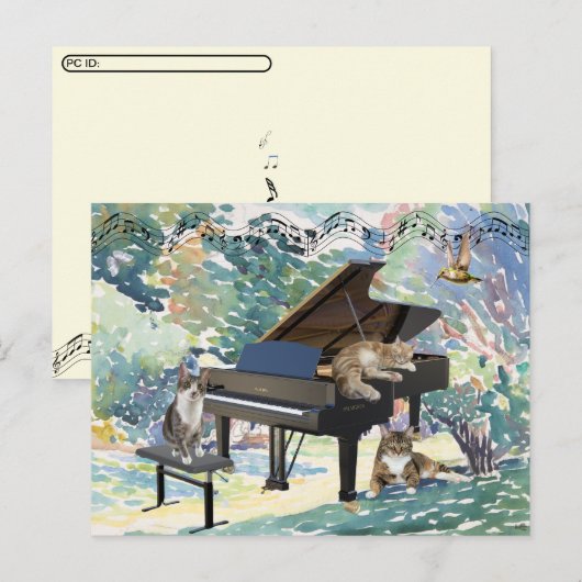 La carte postale musicale Meowy (Devant / Derrière)