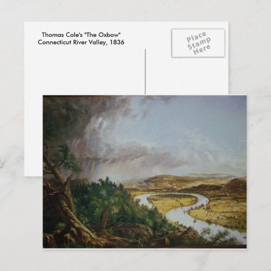 La carte postale Oxbow de Thomas Cole (Devant / Derrière)