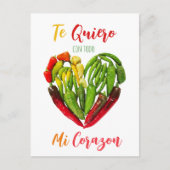 La carte postale Quiero Chili Peppers Heart Valent (Devant)