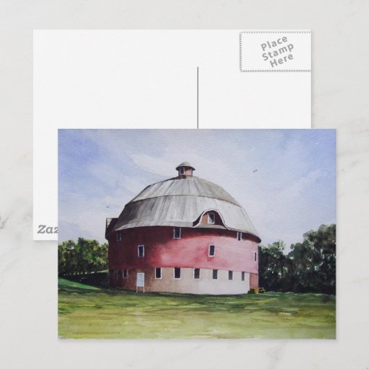 La carte postale Round Barn (Devant / Derrière)
