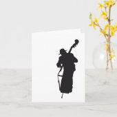 la carte postale silhouette double bass player (Fleur jaune)