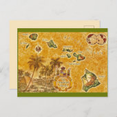 La carte postale vintage des îles Hawaï (Devant / Derrière)