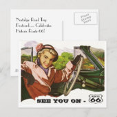 La carte postale vous voient sur l'itinéraire 66 - (Devant / Derrière)