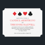La carte rouge noire de Las Vegas convient au Fair<br><div class="desc">Personnalisez ce classique faire-part de mariage blanc, rouge et noir avec tous les détails de votre cérémonie pour votre fête mariage à thème Las Vegas ou casino. Vous pouvez supprimer le dossier retracé et ajouter du texte supplémentaire ou une photo en utilisant le bouton "customiser". Vous pouvez même changer les...</div>