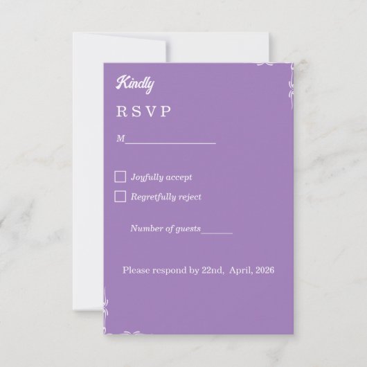 La carte RSVP Royal Améthyste (Devant)