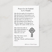 La carte sainte de St Patrick avec la belle prière (Dos)