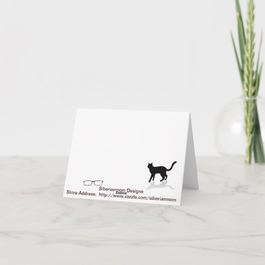 La carte Studieuse Cat Note Card (Dos)