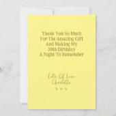 La carte Sun Tarot Carte de remerciements jaune (Dos)