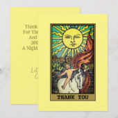 La carte Sun Tarot Carte de remerciements jaune (Devant / Derrière)