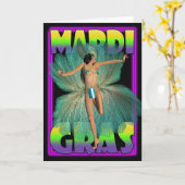 La carte vierge de mardi gras avec le danseur (Fleur jaune)