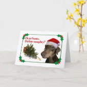 La carte vilaine de vacances de dobermann (Fleur jaune)