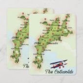La carte vintage des Cotswolds (Devant / Derrière)