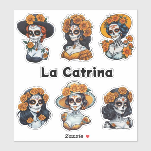 La Catrina Custom-Cut Vinyl Sticker (Vel)