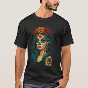 La Catrina-dag van de doden De Los Muertos-vrouwen T-shirt