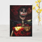 La Catrina DE Rojo Day van de Dode Kaart (Gele Bloem)