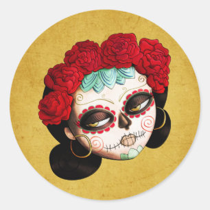 La Catrina - Dia de Los Muertos Girl Ronde Sticker