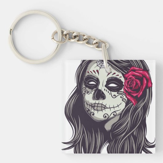 La Catrina - Dia De Los Muertos Sleutelhanger (Voorkant)