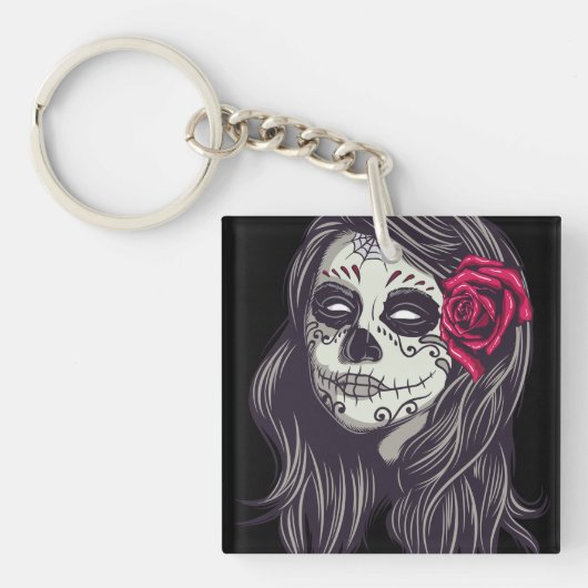 La Catrina - Dia De Los Muertos Sleutelhanger (Voorkant)