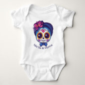 🌹La Catrina Dia de Muertos in blauw 🌹 Romper (Voorkant)