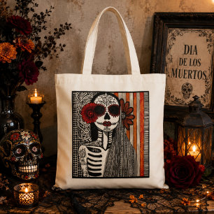 La Catrina Skelet Volkskunst Día de los Muertos Tote Bag