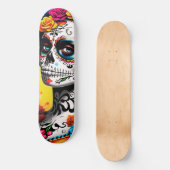 La Catrina Sugar Skull Wall Art Skateboard (Voorkant)