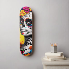 La Catrina Sugar Skull Wall Art Skateboard
