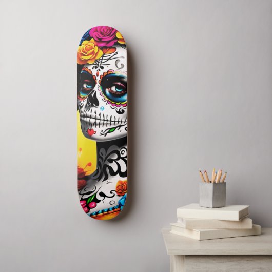 La Catrina Sugar Skull Wall Art Skateboard (Muurkunst)