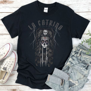La Catrina van de dag van de Dode Los Muertos Goth T-shirt
