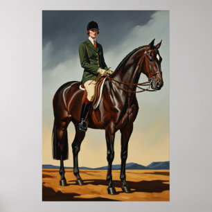 LA CAVALIÈRE (De Paardenvrouw) - Originele Art Dec Poster