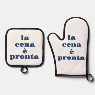 La Cena E Pronta Schort Ovenwant & Pannenlap Set