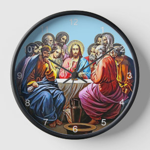 La Cène Jésus et les 12 Apôtres Horloge Murale