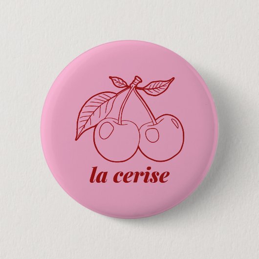 La cerise pin ronde button 5,7 cm (Voorkant)