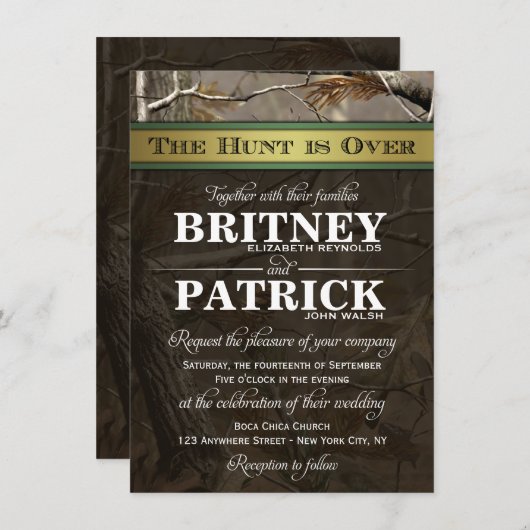 La chasse aux invitations à se marier en camo (Devant / Derrière)