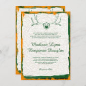 La chasse est sur Antler Camo Wedding Invitations (Devant / Derrière)