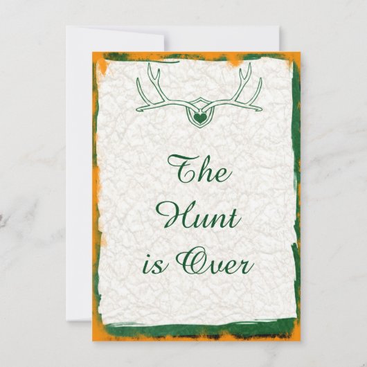 La chasse est sur Antler Camo Wedding Invitations (Dos)