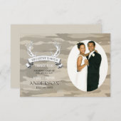 "La chasse est terminée" Merci photo Mariage Camo (Devant / Derrière)