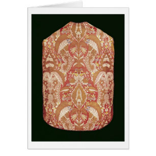 La chasuble, dentelle a modelé la soie, le