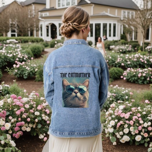 LA CHAT MÈRE chat maman Denim Jean Jacket (Mariage Retour)