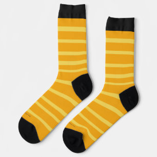La chaussette colorée, rayures orange et jaune