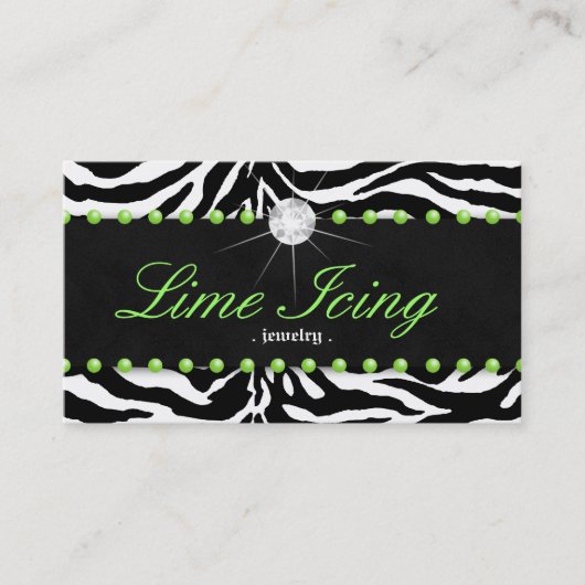 La chaux de zèbre de carte de visite de bijoux (Devant)