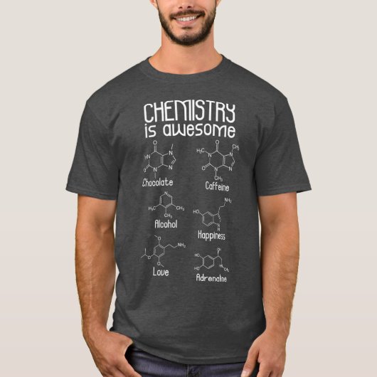 La chimie est géniale Tshirt la caféine Molecule (Devant)