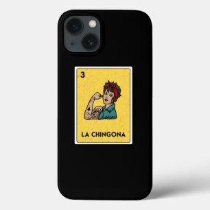 La Chingona Mexican Lottery Bingo Game Card Player iPhone 13 Hoesje