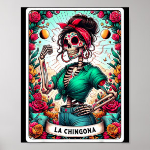 La Chingona Tarotkaart Dag Van De Doden Dia De Los Poster